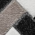 Lennox Black White Geometric Shaggy Rug