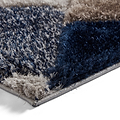 Lennox Navy Grey Geometric Shaggy Rug
