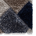 Lennox Navy Grey Geometric Shaggy Rug