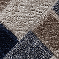 Lennox Navy Grey Geometric Shaggy Rug