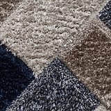 Lennox Navy Grey Geometric Shaggy Rug
