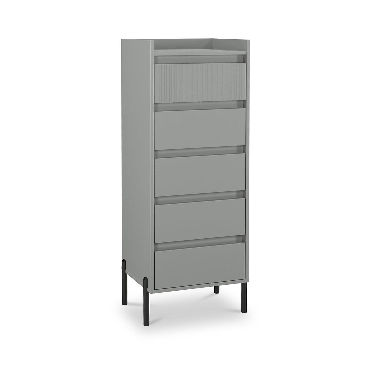 Kenton 5 Drawer Tall Boy Chest Dusk Grey from Roseland Furniture
