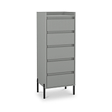 Kenton 5 Drawer Tall Boy Chest Dusk Grey from Roseland Furniture
