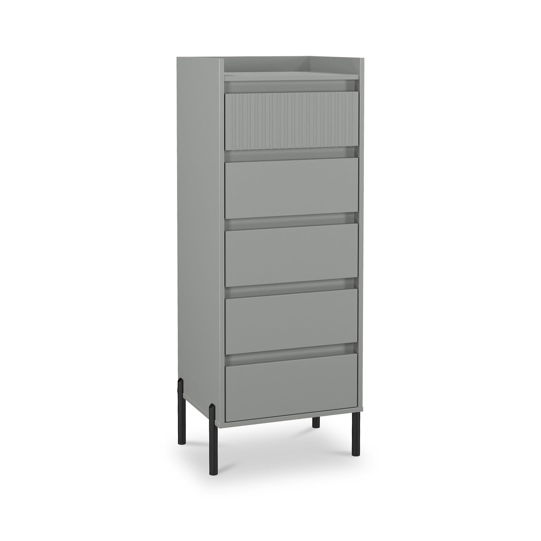 Kenton 5 Drawer Tall Boy Chest Dusk Grey from Roseland Furniture