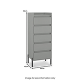 Kenton 5 Drawer Tall Boy Chest Dusk Grey from Roseland Furniture