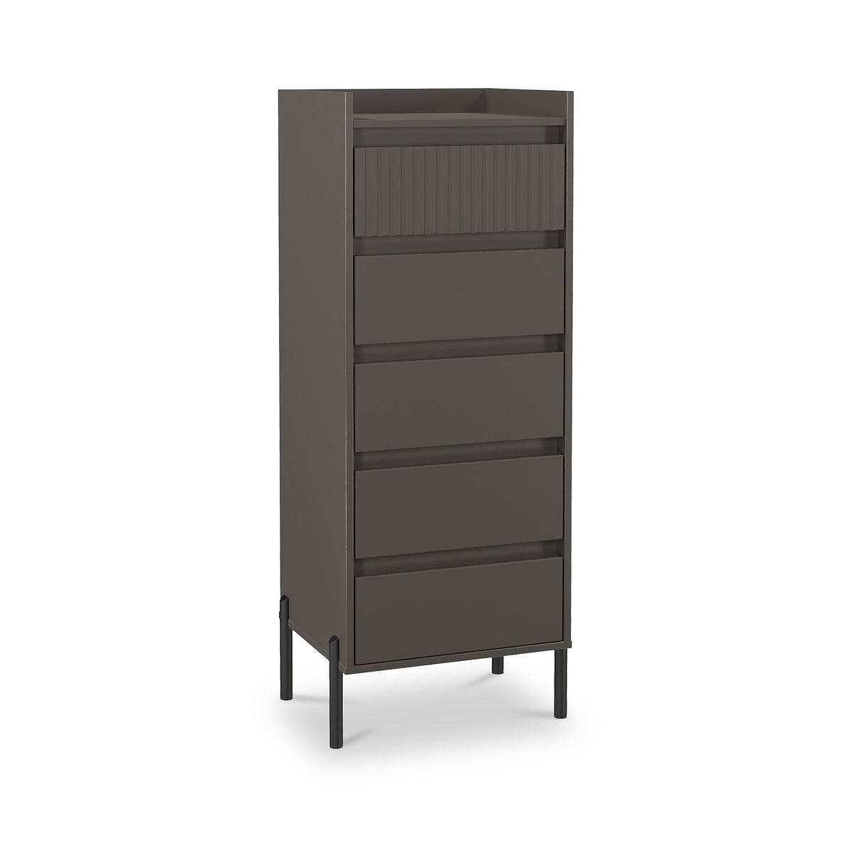 Kenton 5 Drawer Tall Boy Chest Graphite from Roseland Furniture