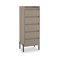 Kenton 5 Drawer Tall Boy Chest Mushroom Matt from Roseland Furniture
