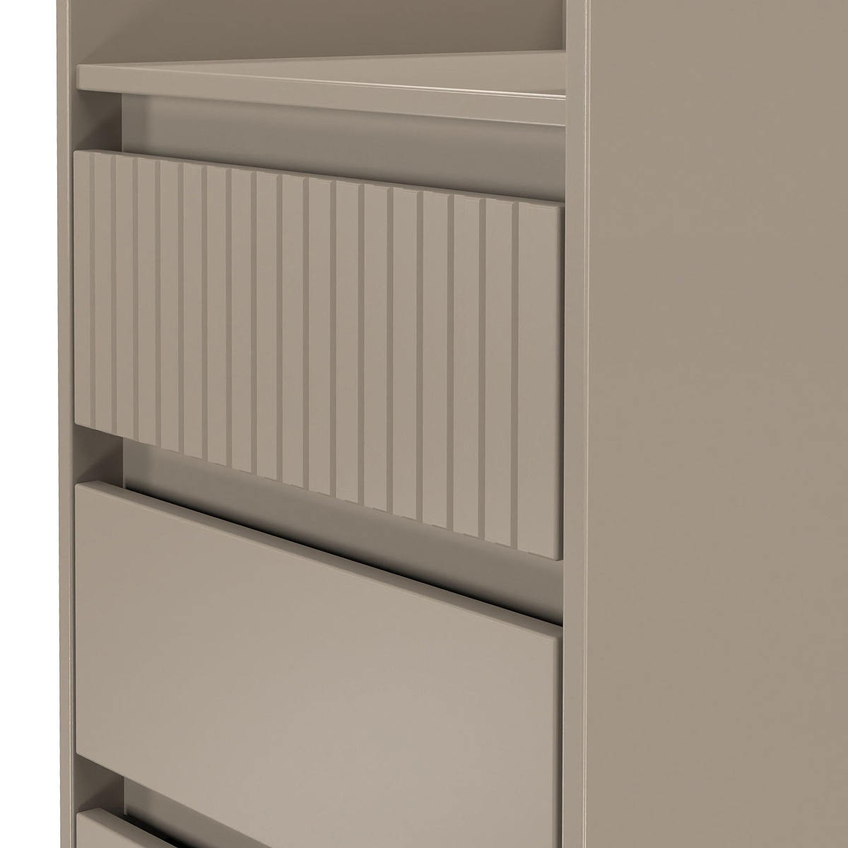 Kenton 5 Drawer Tall Boy Chest Mushroom Matt from Roseland Furniture