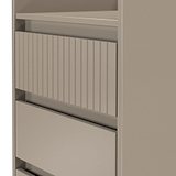 Kenton 5 Drawer Tall Boy Chest Mushroom Matt from Roseland Furniture