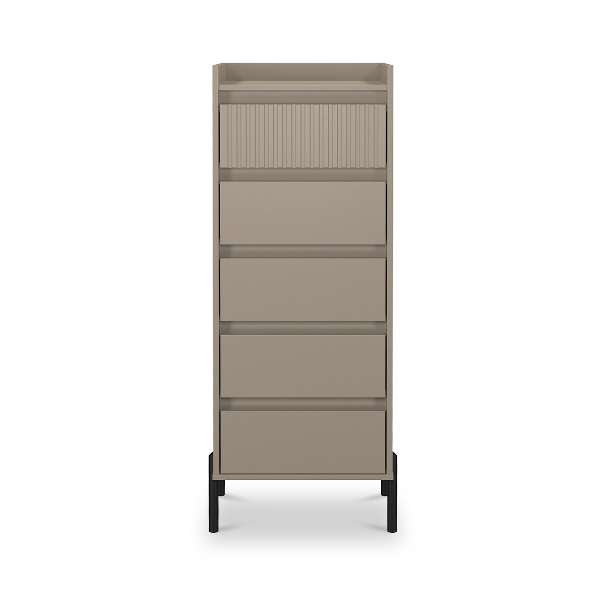 Kenton 5 Drawer Tall Boy Chest Mushroom Matt from Roseland Furniture