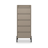 Kenton 5 Drawer Tall Boy Chest Mushroom Matt from Roseland Furniture