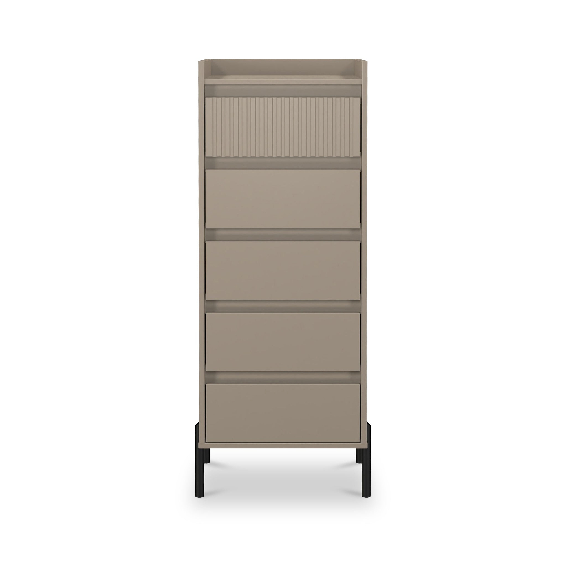 Kenton 5 Drawer Tall Boy Chest Mushroom Matt from Roseland Furniture