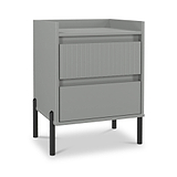Kenton 2 Drawer Bedside Dusk Grey from Roseland Furniture