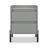 Kenton 2 Drawer Bedside Dusk Grey from Roseland Furniture
