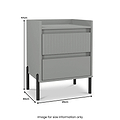 Kenton 2 Drawer Bedside Dusk Grey from Roseland Furniture