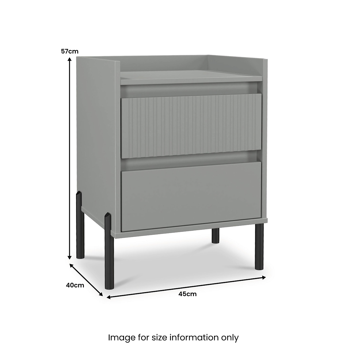 Kenton 2 Drawer Bedside Dusk Grey from Roseland Furniture
