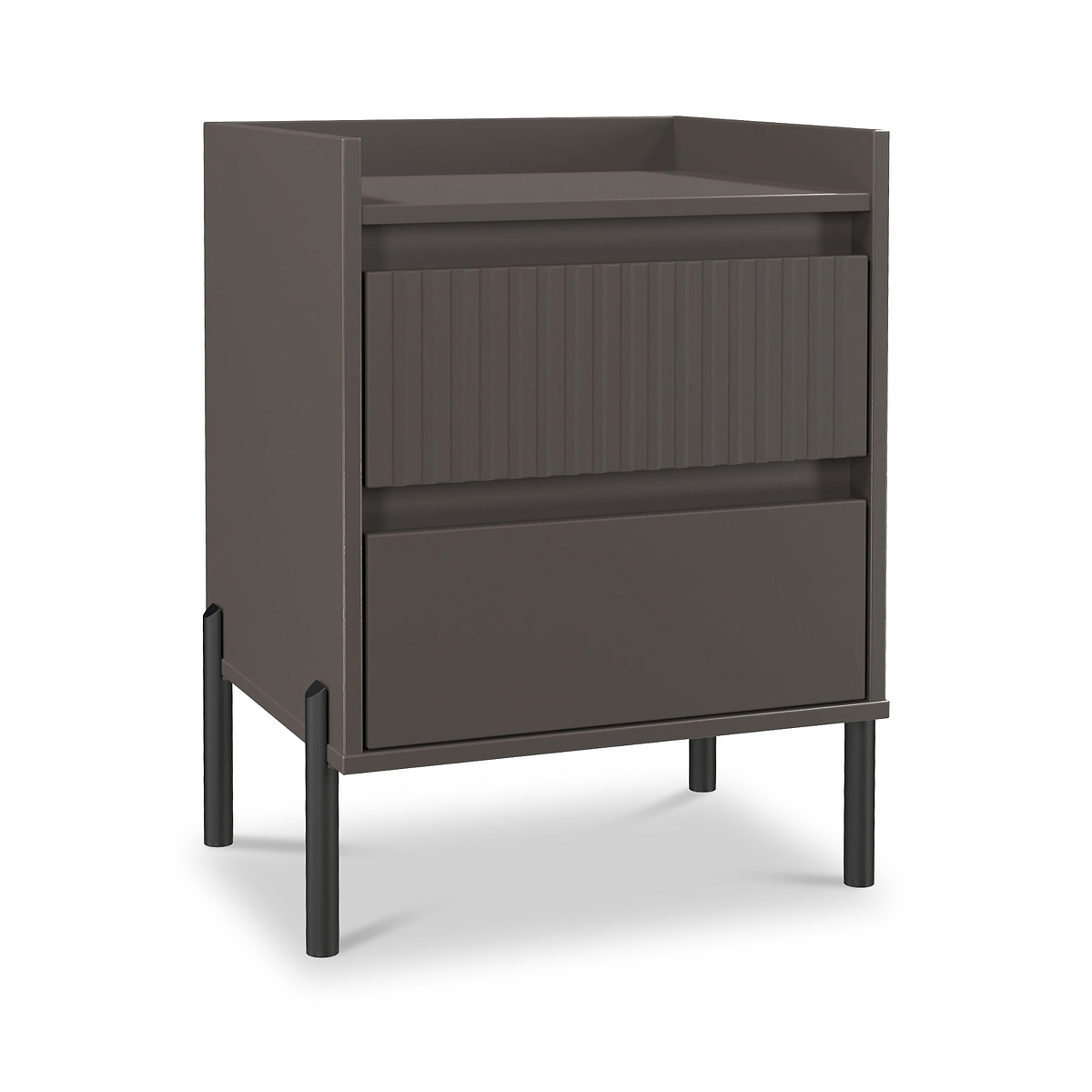 Kenton 2 Drawer Bedside Graphite from Roseland Furniture