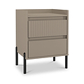 Kenton 2 Drawer Bedside Mushroom Matt from Roseland Furniture