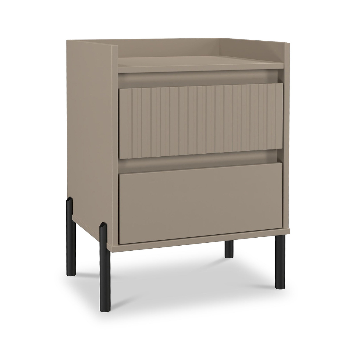Kenton 2 Drawer Bedside Mushroom Matt from Roseland Furniture