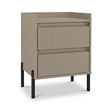 Kenton 2 Drawer Bedside Mushroom Matt from Roseland Furniture
