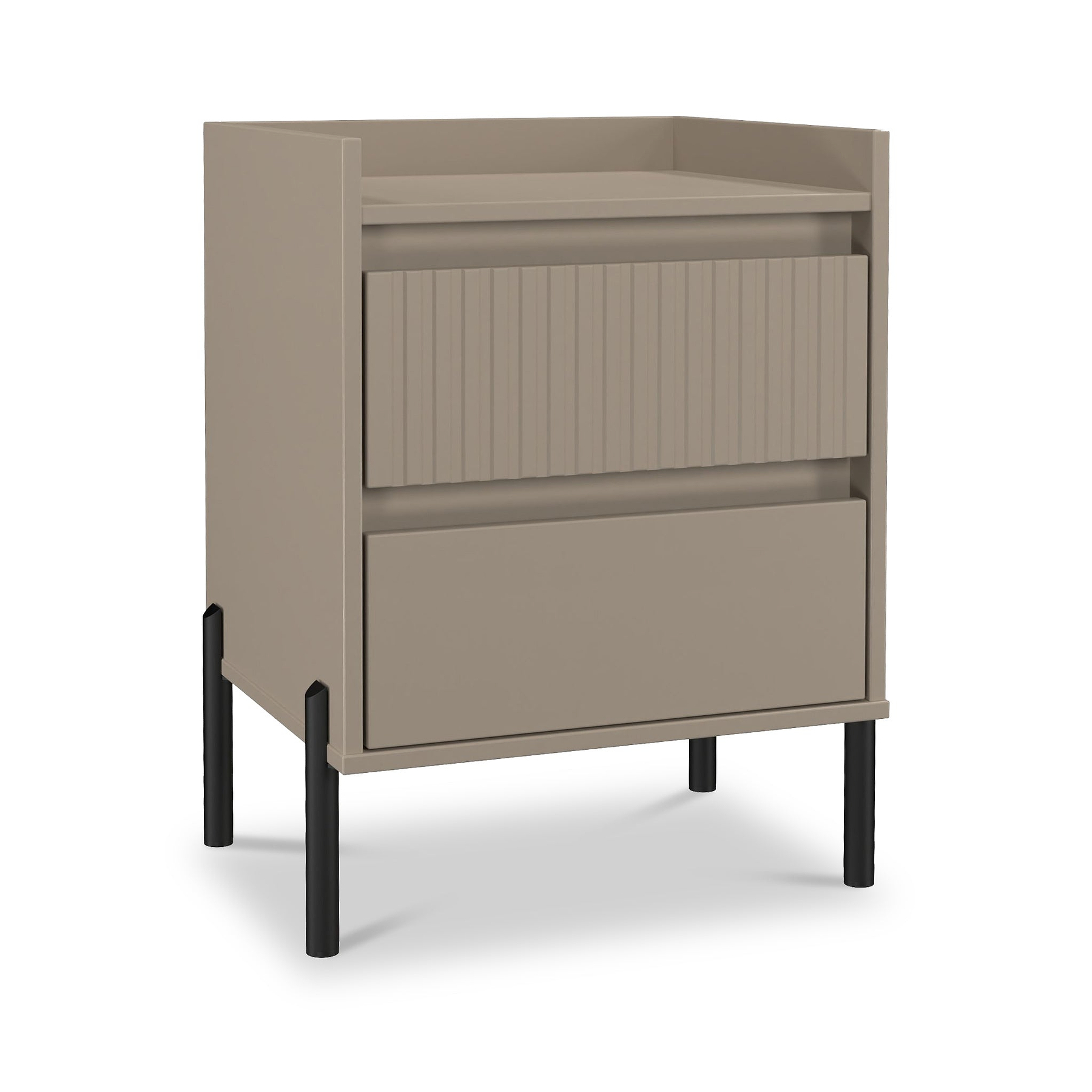 Kenton 2 Drawer Bedside Mushroom Matt from Roseland Furniture