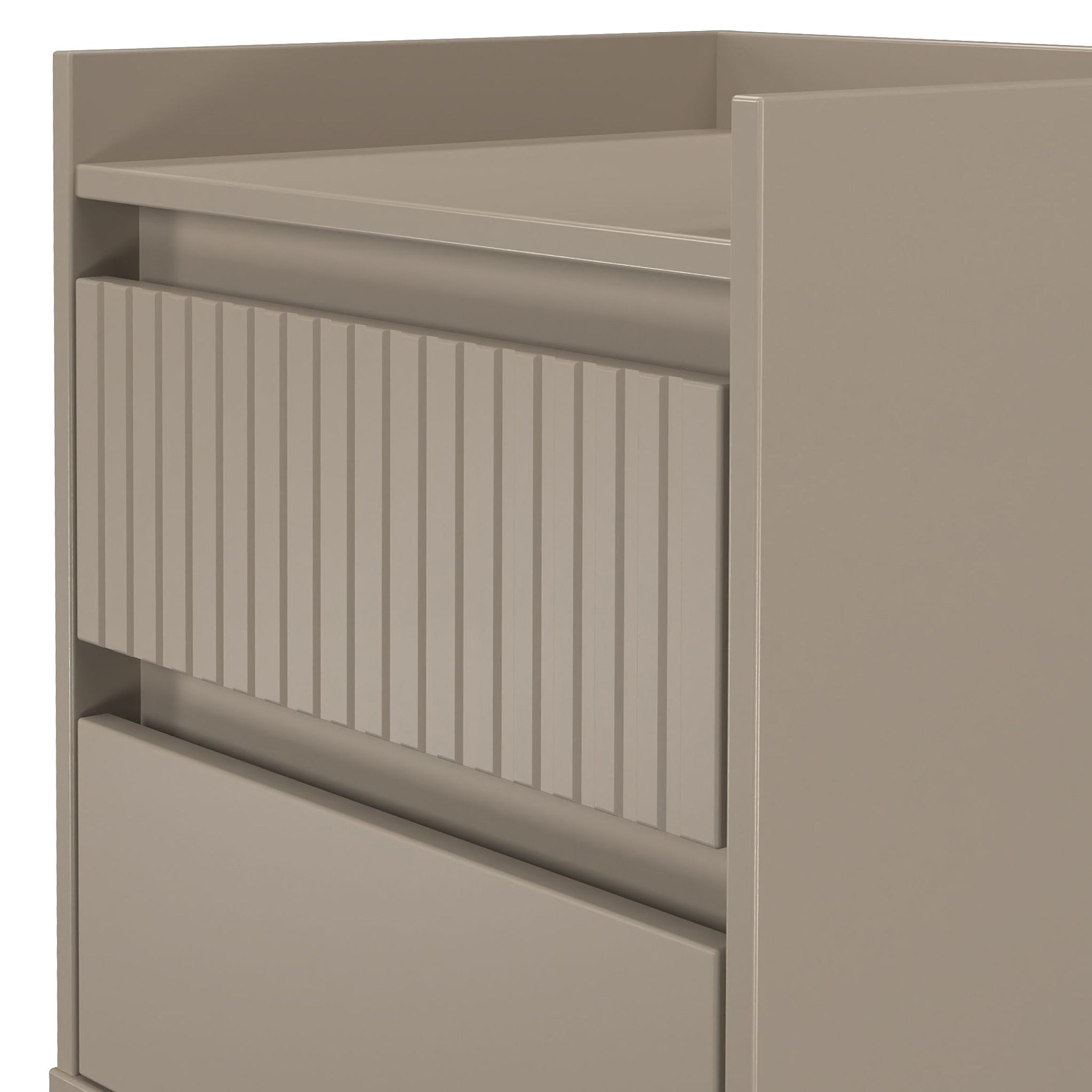 Kenton 2 Drawer Bedside Mushroom Matt from Roseland Furniture
