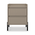 Kenton 2 Drawer Bedside Mushroom Matt from Roseland Furniture