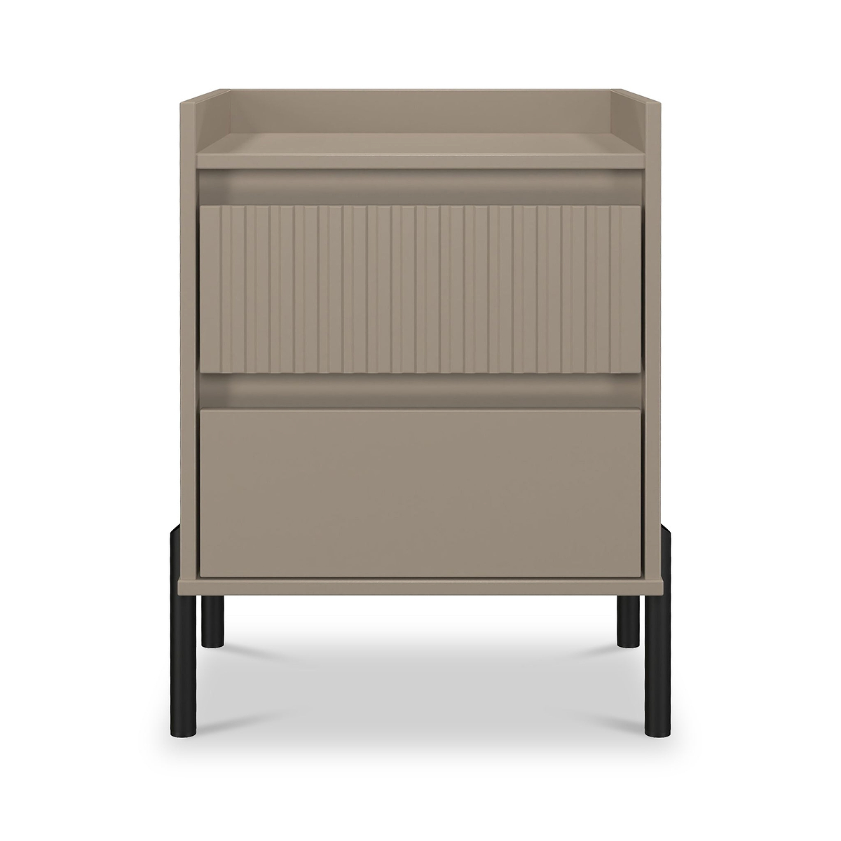 Kenton 2 Drawer Bedside Mushroom Matt from Roseland Furniture