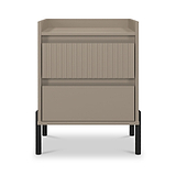 Kenton 2 Drawer Bedside Mushroom Matt from Roseland Furniture