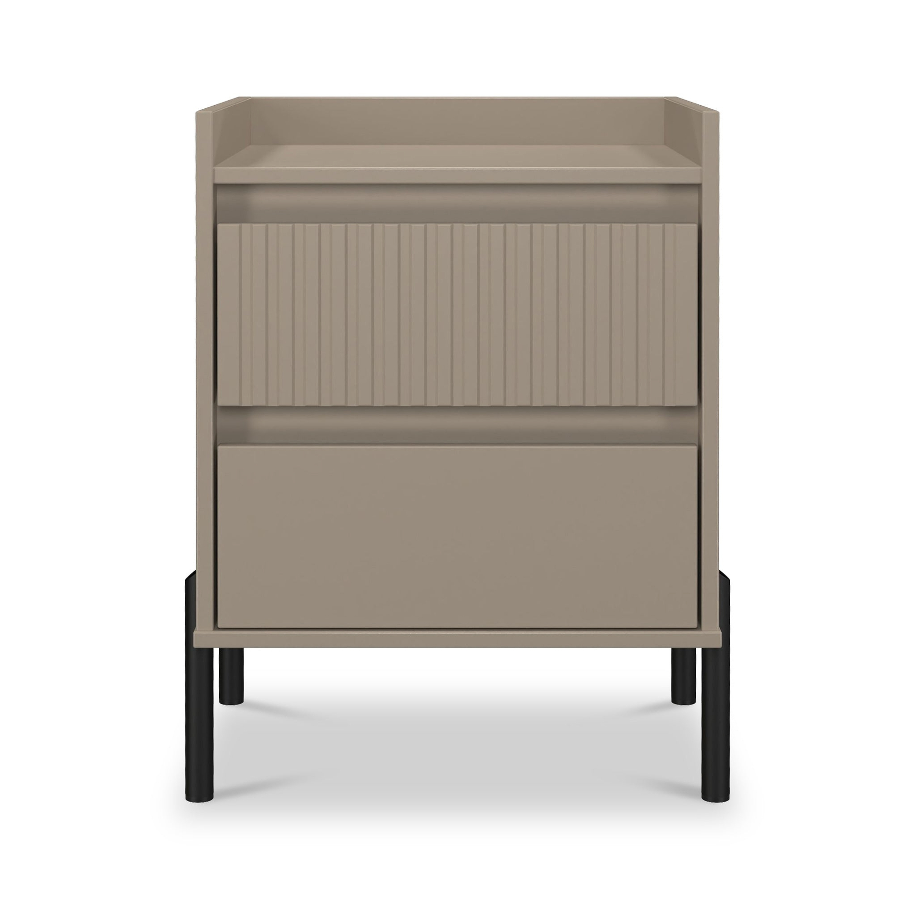 Kenton 2 Drawer Bedside Mushroom Matt from Roseland Furniture