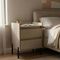 Kenton 2 Drawer Bedside Mushroom Matt from Roseland Furniture