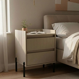 Kenton 2 Drawer Bedside Mushroom Matt from Roseland Furniture