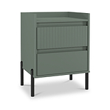 Kenton 2 Drawer Bedside Reed Green from Roseland Furniture
