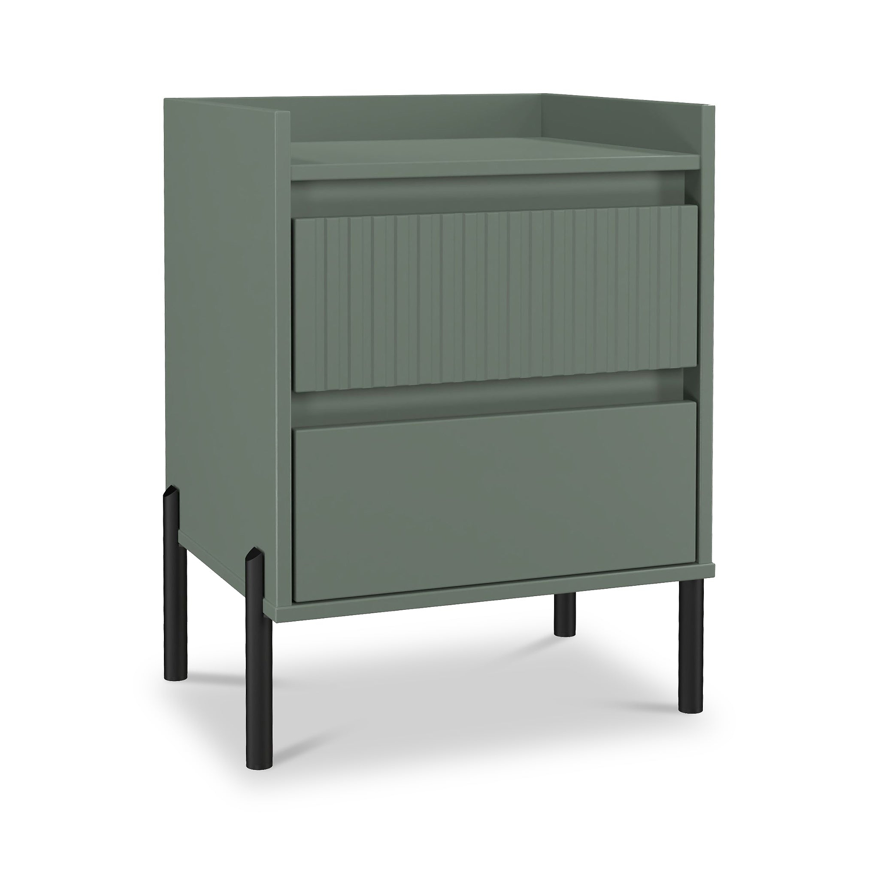 Kenton 2 Drawer Bedside Reed Green from Roseland Furniture