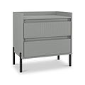 Kenton 2 Drawer Wide Bedside Dusk Grey from Roseland Furniture