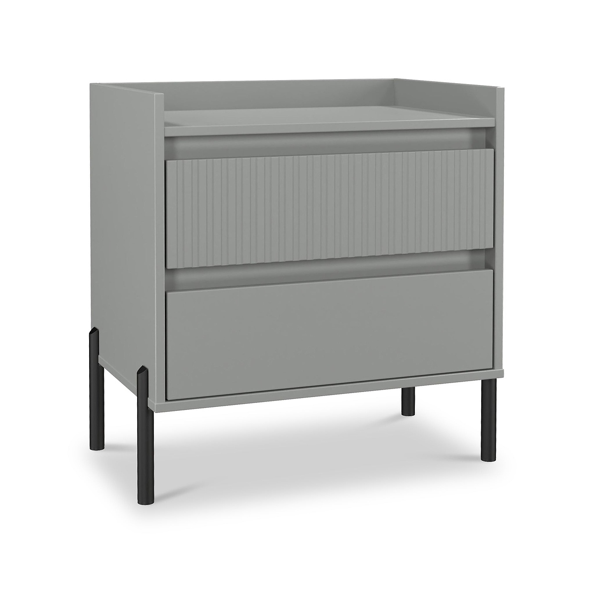 Kenton 2 Drawer Wide Bedside Dusk Grey from Roseland Furniture