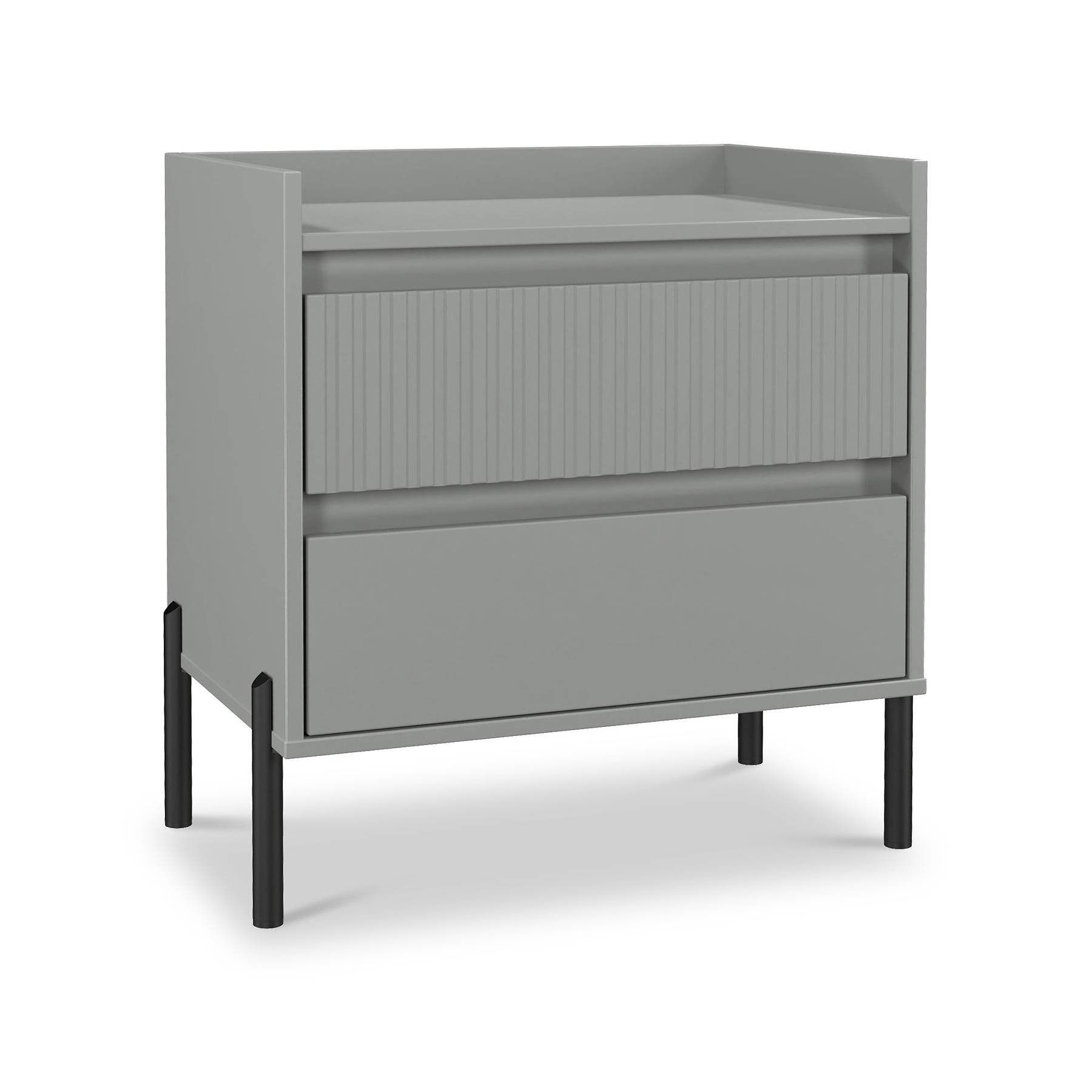 Kenton 2 Drawer Wide Bedside Dusk Grey from Roseland Furniture