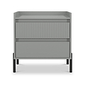 Kenton 2 Drawer Wide Bedside Dusk Grey from Roseland Furniture