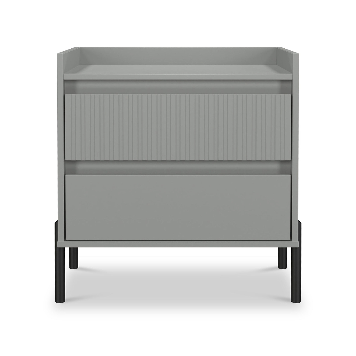 Kenton 2 Drawer Wide Bedside Dusk Grey from Roseland Furniture