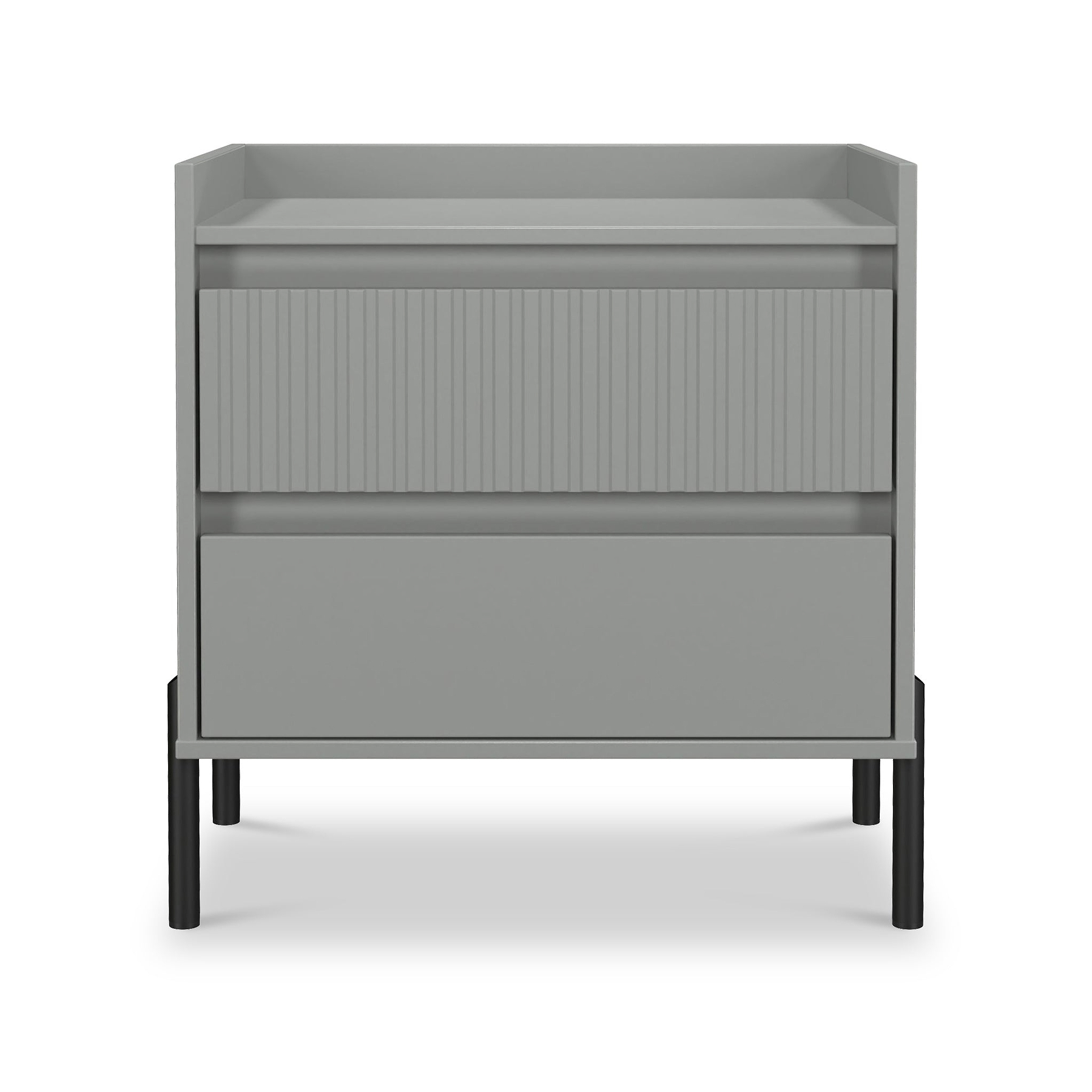 Kenton 2 Drawer Wide Bedside Dusk Grey from Roseland Furniture
