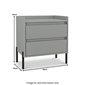 Kenton 2 Drawer Wide Bedside Dusk Grey from Roseland Furniture