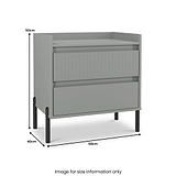Kenton 2 Drawer Wide Bedside Dusk Grey from Roseland Furniture
