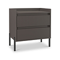 Kenton 2 Drawer Wide Bedside Graphite  from Roseland Furniture