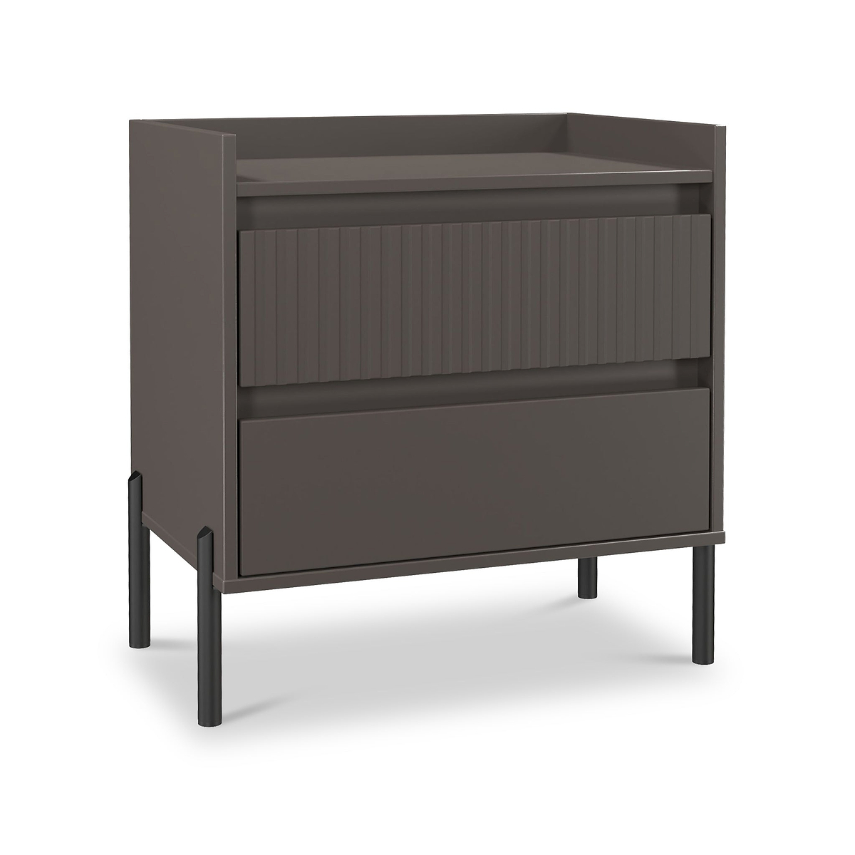 Kenton 2 Drawer Wide Bedside Graphite  from Roseland Furniture