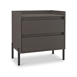 Kenton 2 Drawer Wide Bedside Graphite  from Roseland Furniture