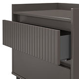 Kenton 2 Drawer Wide Bedside Graphite  from Roseland Furniture