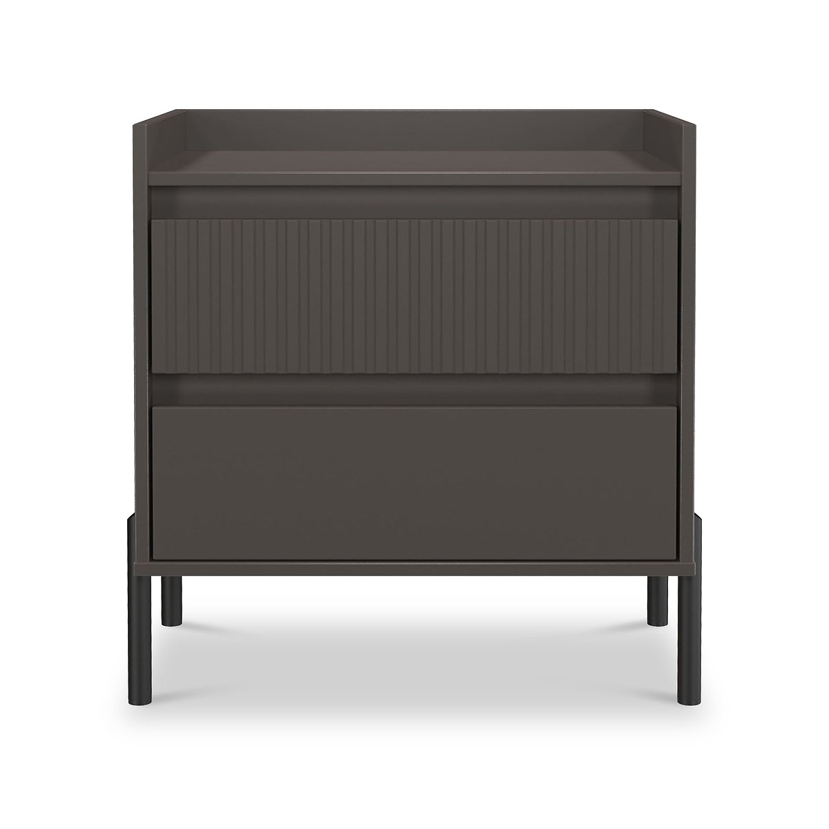 Kenton 2 Drawer Wide Bedside Graphite  from Roseland Furniture