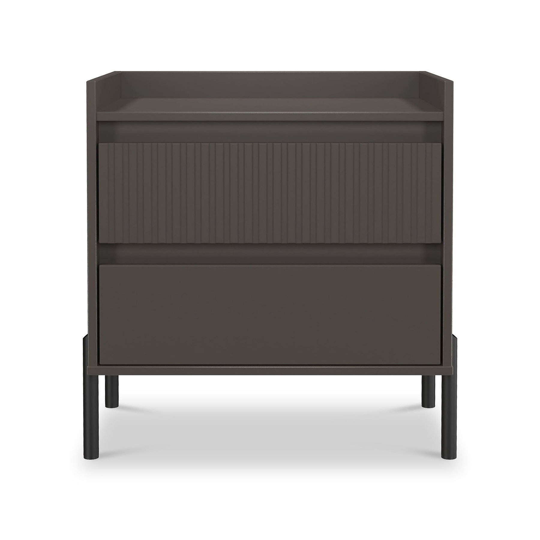Kenton 2 Drawer Wide Bedside Graphite  from Roseland Furniture