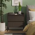 Kenton 2 Drawer Wide Bedside Graphite  from Roseland Furniture
