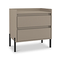 Kenton 2 Drawer Wide Bedside Mushroom Matt from Roseland Furniture